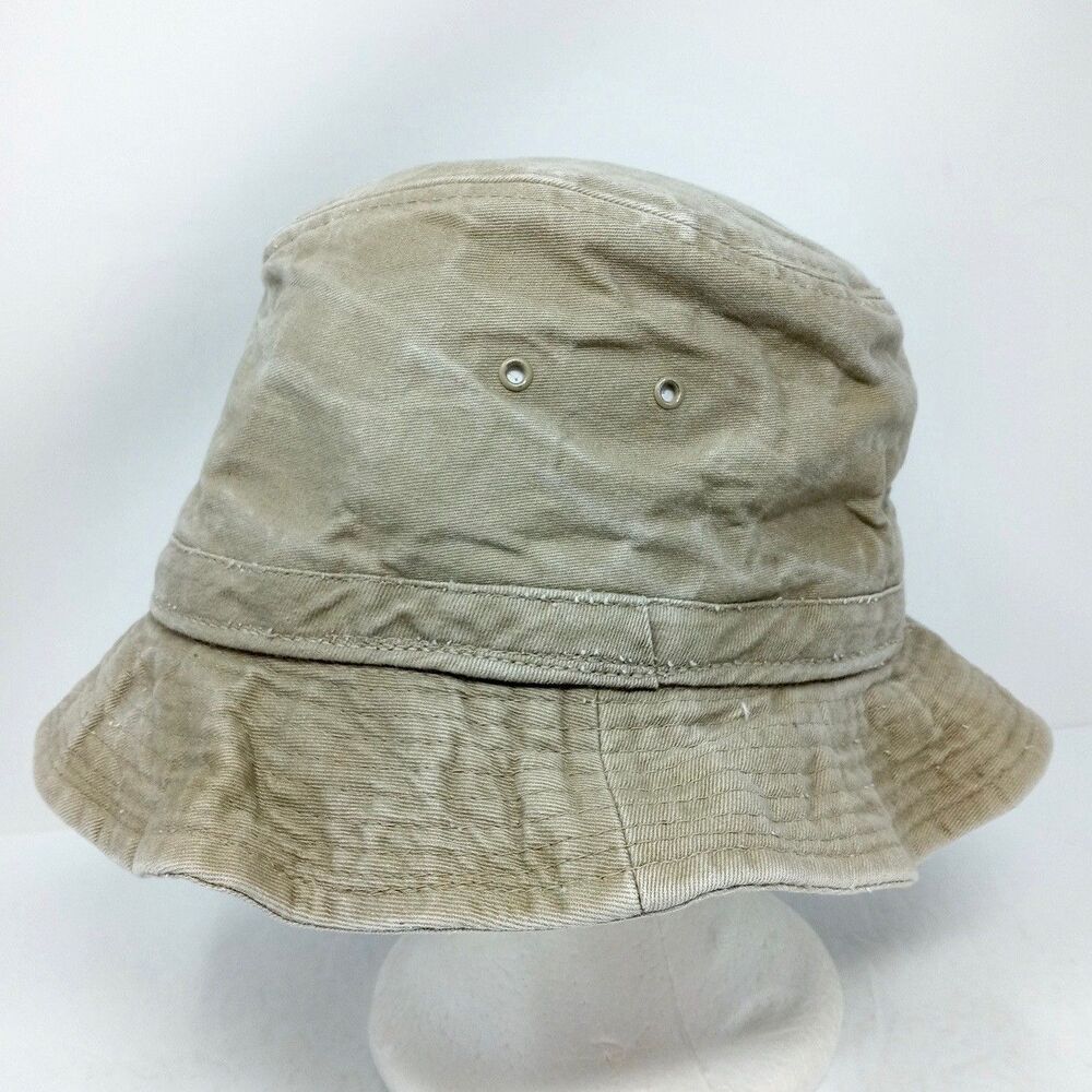 Vintage Stetson Made in USA Bucket Hat Size S/M Fishing Outdoor Hiking Beige